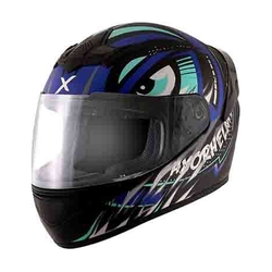 Axor Rage Trogon Full Face Helmet With Optically Correct Visor (Dull Black Blue, M)